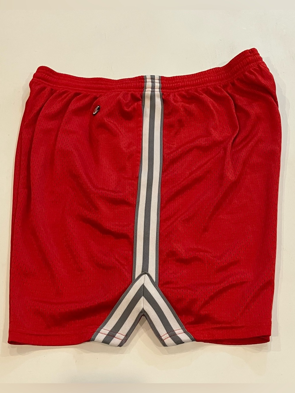 Champion | Red Athletic Mesh Shorts with Side Stripe